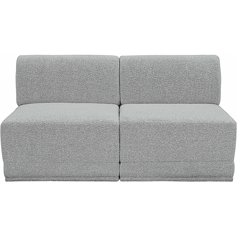 Bowery Hill Contemporary Rich Grey Boucle Fabric Modular Sofa