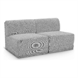 Bowery Hill Contemporary Rich Grey Boucle Fabric Modular Sofa