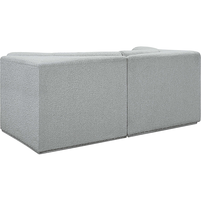 Bowery Hill Contemporary Rich Grey Boucle Fabric Modular Sofa