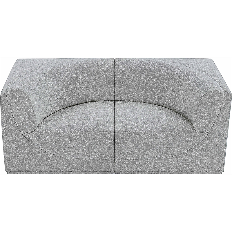 Bowery Hill Contemporary Rich Grey Boucle Fabric Modular Sofa
