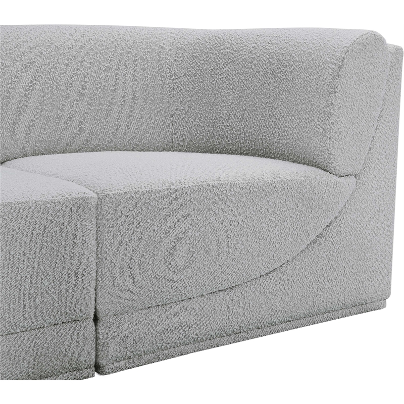 Bowery Hill Contemporary Rich Grey Boucle Fabric Modular Sofa