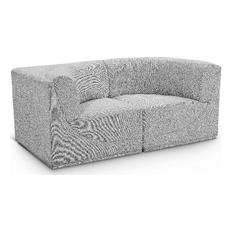 Bowery Hill Contemporary Rich Grey Boucle Fabric Modular Sofa