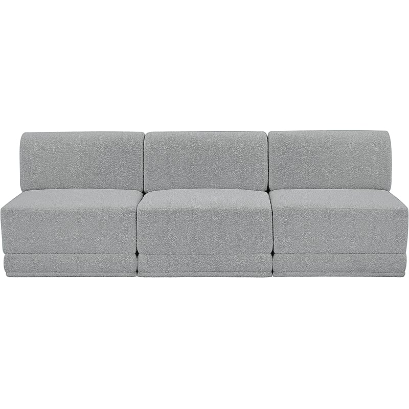 Bowery Hill Contemporary Rich Grey Boucle Fabric Modular Sofa