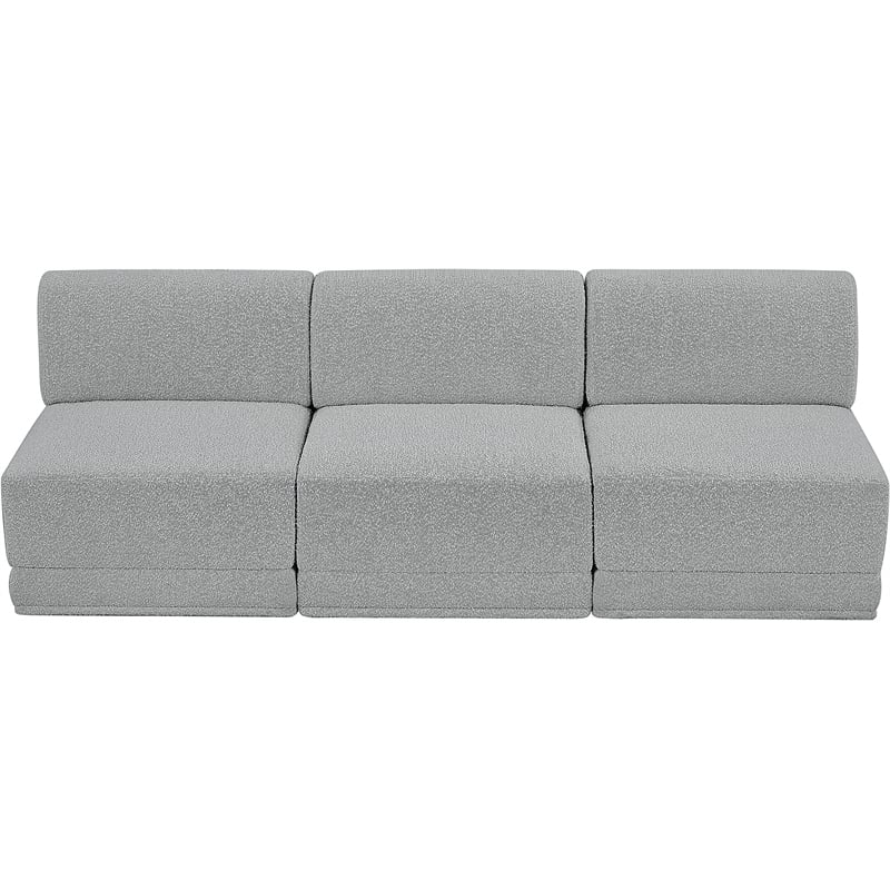 Bowery Hill Contemporary Rich Grey Boucle Fabric Modular Sofa