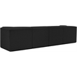 Bowery Hill Contemporary Rich Black Boucle Fabric Modular Sofa