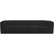 Bowery Hill Contemporary Rich Black Boucle Fabric Modular Sofa