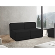 Bowery Hill Contemporary Rich Black Boucle Fabric Modular Sofa
