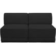 Bowery Hill Contemporary Rich Black Boucle Fabric Modular Sofa