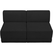 Bowery Hill Contemporary Rich Black Boucle Fabric Modular Sofa