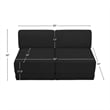 Bowery Hill Contemporary Rich Black Boucle Fabric Modular Sofa