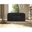 Bowery Hill Contemporary Rich Black Boucle Fabric Modular Sofa