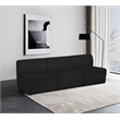 Bowery Hill Contemporary Rich Black Boucle Fabric Modular Sofa