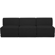 Bowery Hill Contemporary Rich Black Boucle Fabric Modular Sofa
