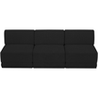 Bowery Hill Contemporary Rich Black Boucle Fabric Modular Sofa
