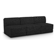 Bowery Hill Contemporary Rich Black Boucle Fabric Modular Sofa