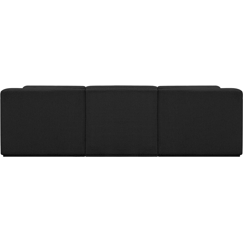 Bowery Hill Contemporary Rich Black Boucle Fabric Modular Sofa