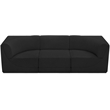 Bowery Hill Contemporary Rich Black Boucle Fabric Modular Sofa