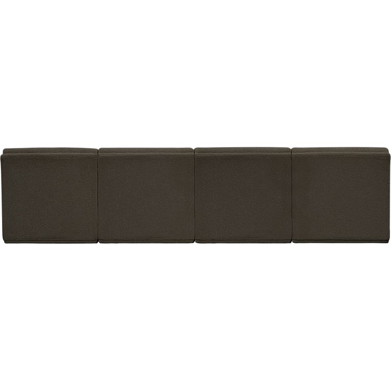 Bowery Hill Contemporary Rich Brown Boucle Fabric Modular Sofa