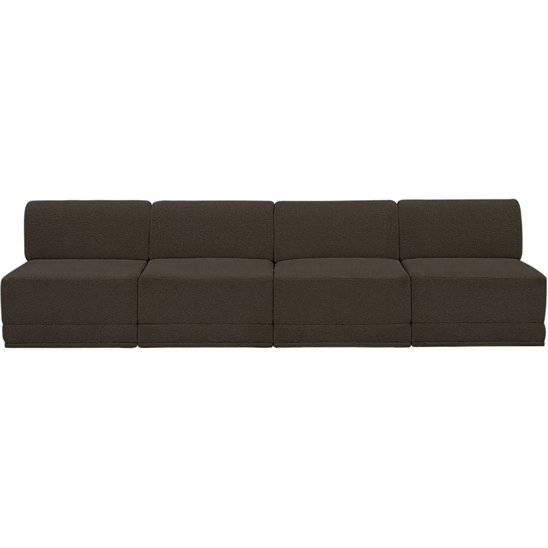 Bowery Hill Contemporary Rich Brown Boucle Fabric Modular Sofa