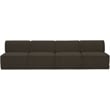 Bowery Hill Contemporary Rich Brown Boucle Fabric Modular Sofa