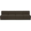 Bowery Hill Contemporary Rich Brown Boucle Fabric Modular Sofa