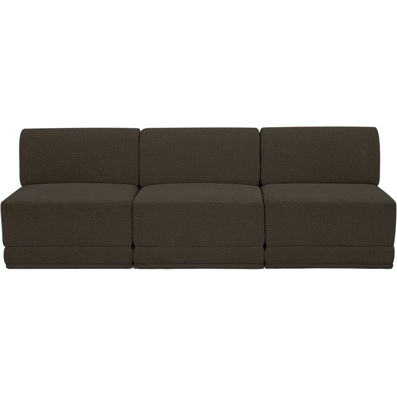 Bowery Hill Contemporary Rich Brown Boucle Fabric Modular Sofa