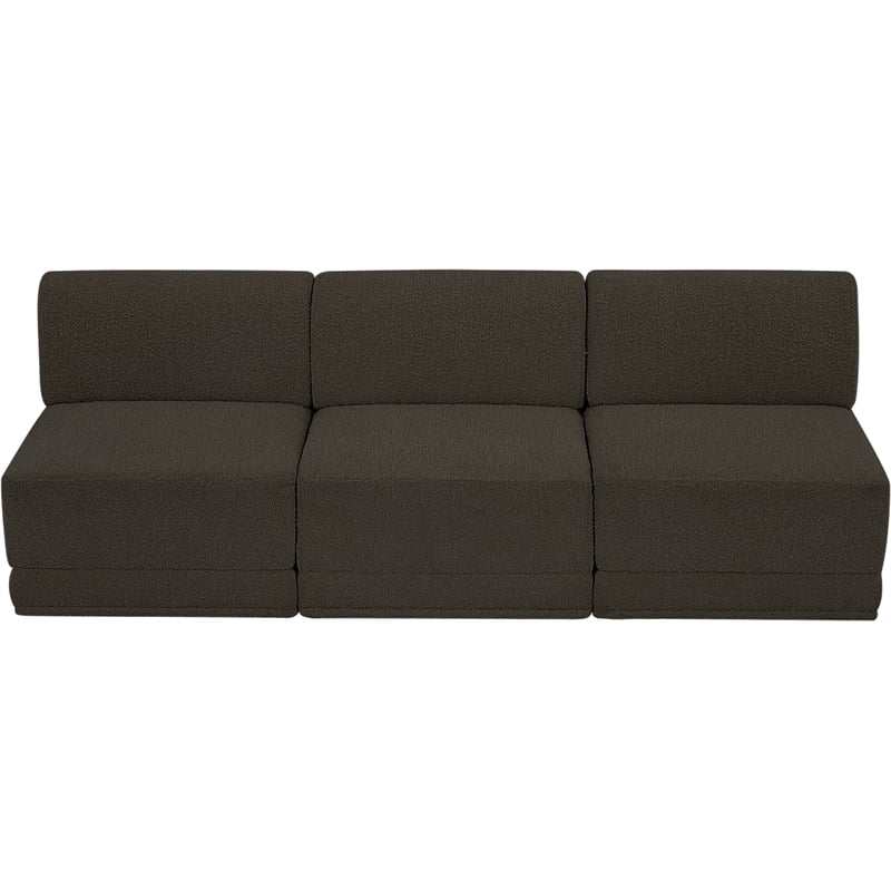 Bowery Hill Contemporary Rich Brown Boucle Fabric Modular Sofa