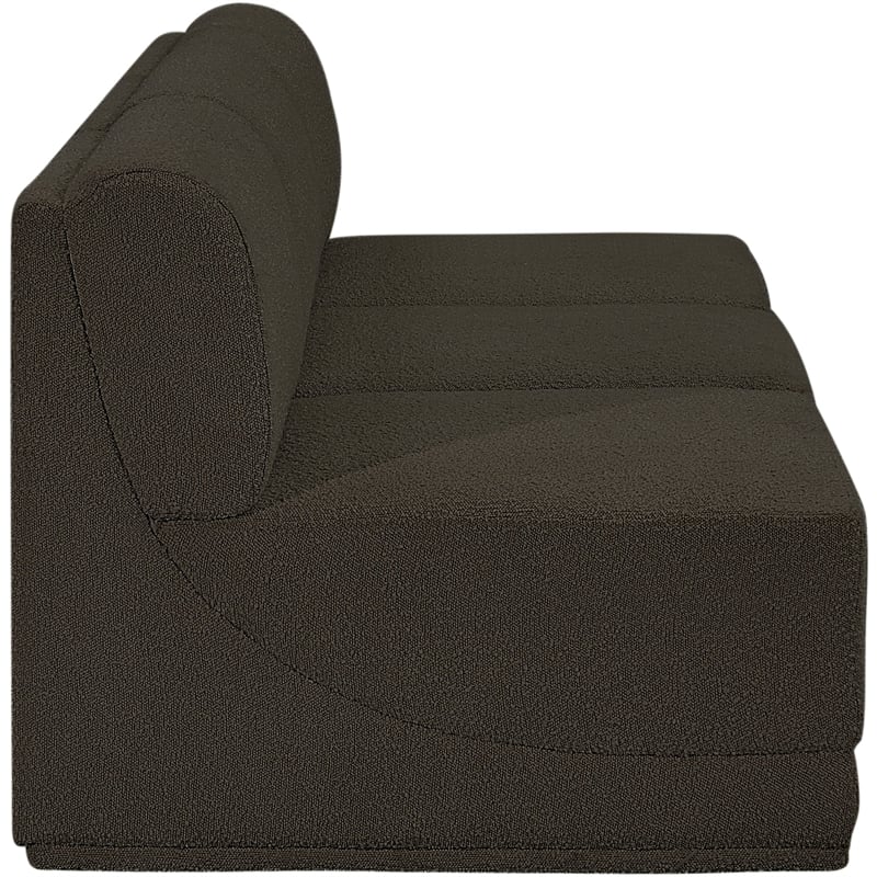 Bowery Hill Contemporary Rich Brown Boucle Fabric Modular Sofa