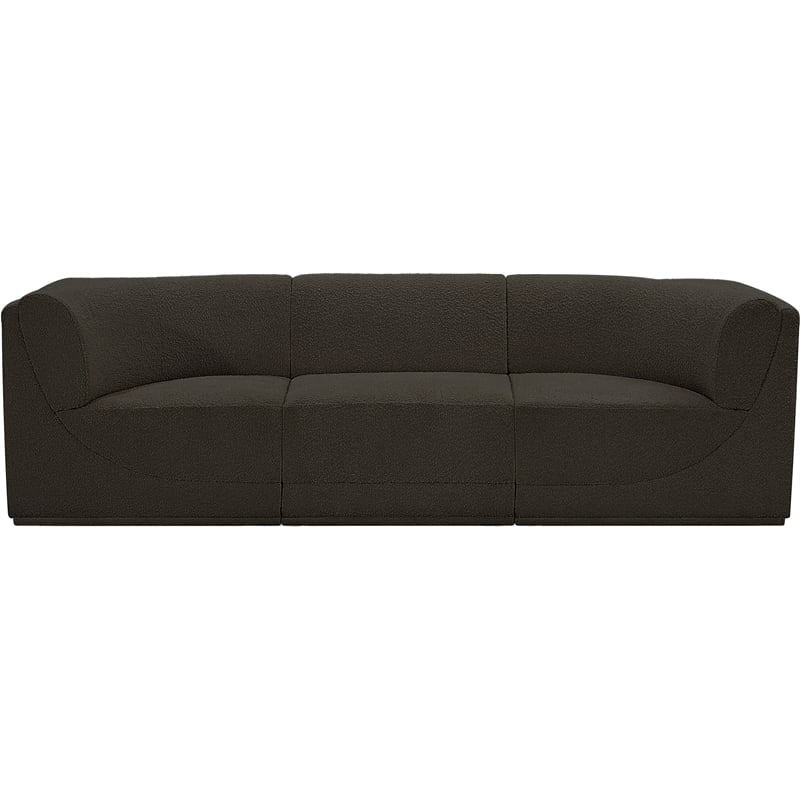Bowery Hill Contemporary Rich Brown Boucle Fabric Modular Sofa