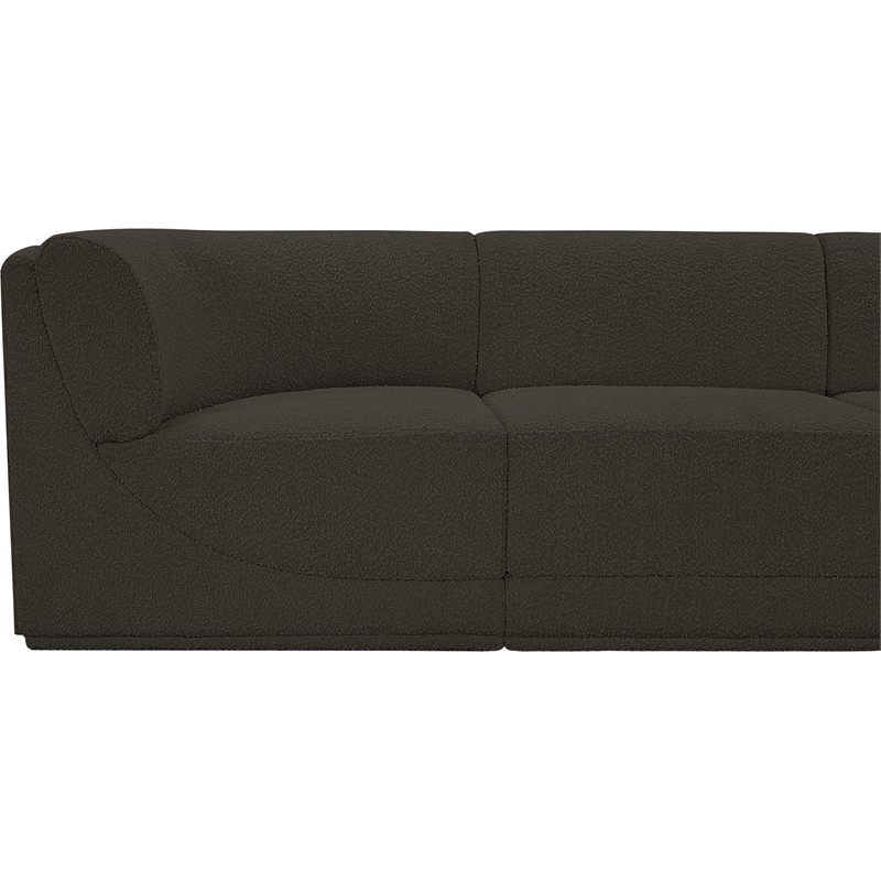 Bowery Hill Contemporary Rich Brown Boucle Fabric Modular Sofa