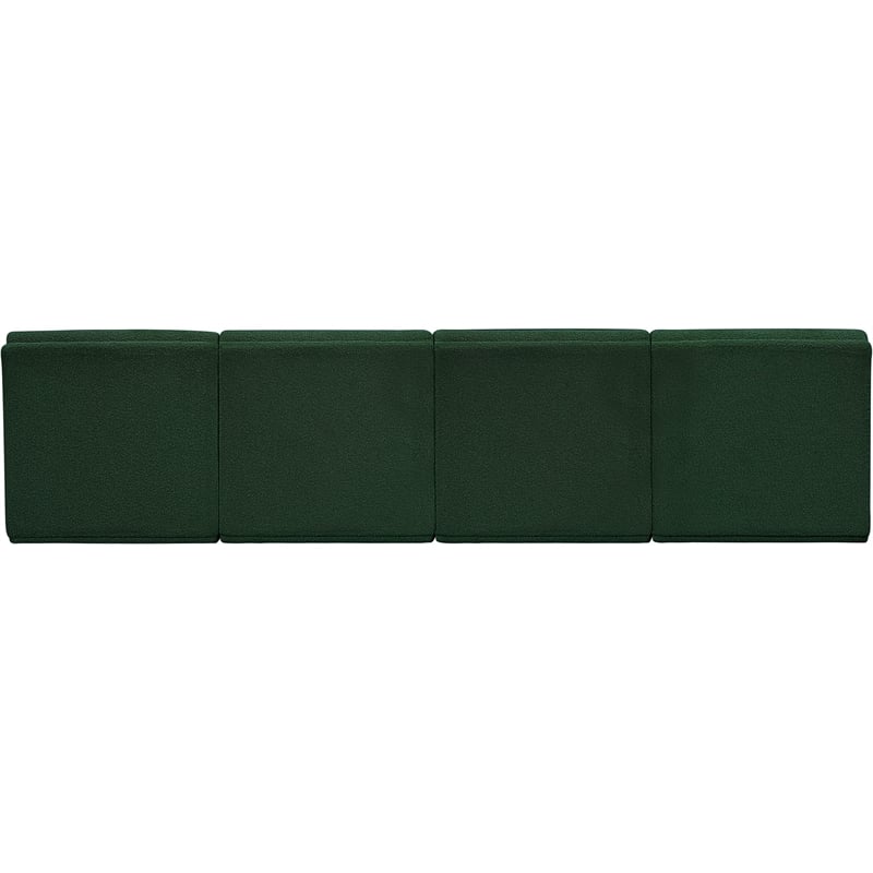 Bowery Hill Contemporary Rich Green Boucle Fabric Modular Sofa