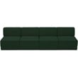 Bowery Hill Contemporary Rich Green Boucle Fabric Modular Sofa