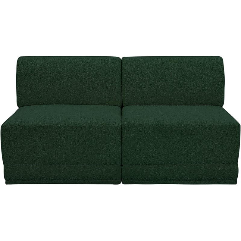 Bowery Hill Contemporary Rich Green Boucle Fabric Modular Sofa