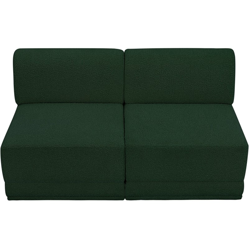 Bowery Hill Contemporary Rich Green Boucle Fabric Modular Sofa
