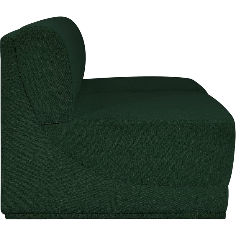 Bowery Hill Contemporary Rich Green Boucle Fabric Modular Sofa