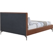 Bowery Hill Contemporary Deep Channel Tufted Soft Cognac Vegan Leather King Bed