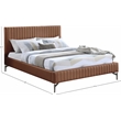 Bowery Hill Contemporary Deep Channel Tufted Soft Cognac Vegan Leather King Bed