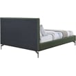 Bowery Hill Contemporary Deep Channel Tufted Soft Green Vegan Leather King Bed