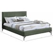 Bowery Hill Contemporary Deep Channel Tufted Soft Green Vegan Leather King Bed