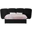 Bowery Hill Contemporary Black Boucle Durable Fabric Queen Bed