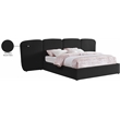 Bowery Hill Contemporary Black Boucle Durable Fabric Queen Bed