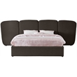 Bowery Hill Contemporary Brown Boucle Durable Fabric King Bed
