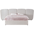Bowery Hill Contemporary Cream Boucle Durable Fabric Queen Bed