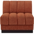 Bowery Hill Contemporary Cognac Chenille Fabric Armless Chair