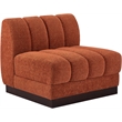 Bowery Hill Contemporary Cognac Chenille Fabric Armless Chair