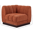 Bowery Hill Contemporary Cognac Chenille Fabric Corner Chair