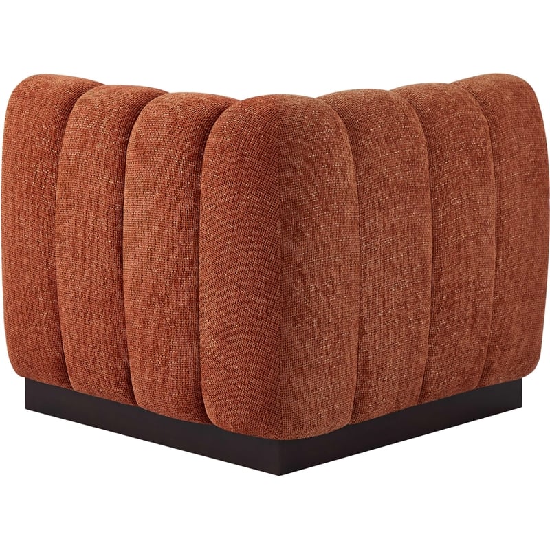 Bowery Hill Contemporary Cognac Chenille Fabric Corner Chair