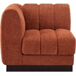 Bowery Hill Contemporary Cognac Chenille Fabric Corner Chair