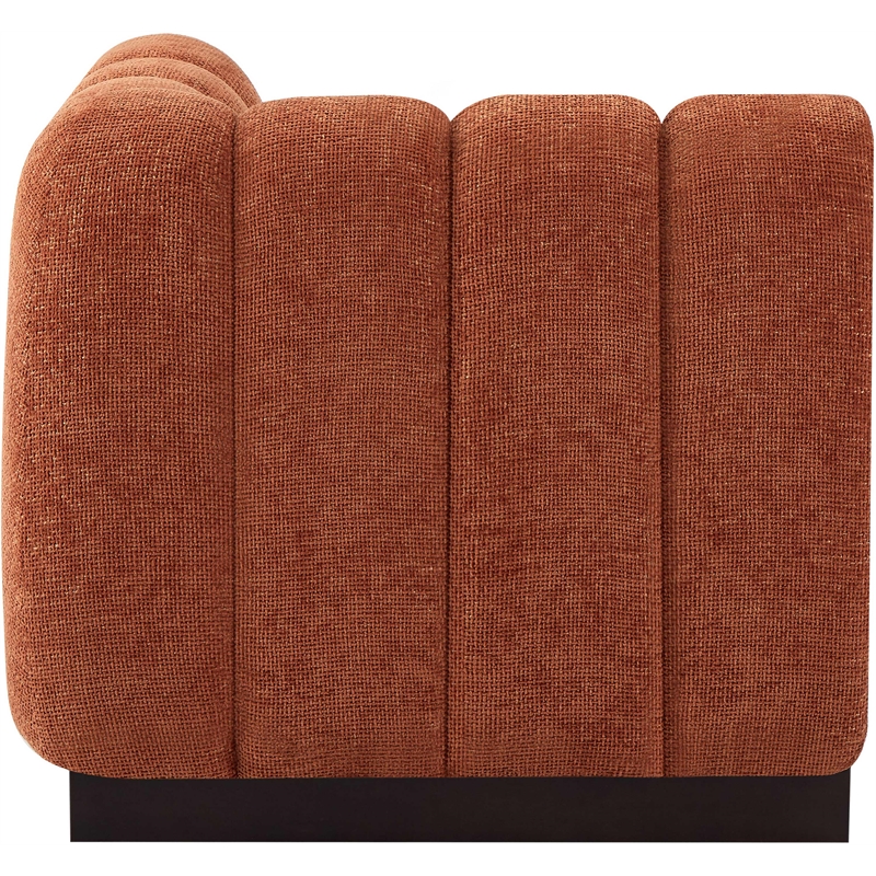 Bowery Hill Contemporary Cognac Chenille Fabric Corner Chair