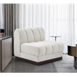 Bowery Hill Contemporary Cream Chenille Fabric Armless Chair